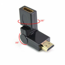 Адаптер / переходник угловой HDMI M – HDMI F (HDMI-папа/мама) с поворотом до 180 град., универсальный